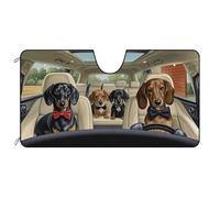 BAGEYOU Car Windshield Sunshade Black and Brown Dachshund Vehicle Front Windshield Sunshade UV Ray Reflector Sun Protector Sun Shade Visor, Keep Vehicle Cool, 51" x 26.8"