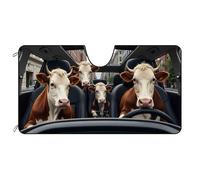 BAGEYOU Car Windshield Sunshade Cows Family Vehicle Front Windshield Sunshade UV Ray Reflector Sun Protector Sun Shade Visor, Keep Vehicle Cool, 51" x 26.8"