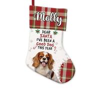 BAGEYOU Cavalier King Charles Spaniel Dog Decor Christmas Stocking Dear Santa I've Been a Good Dog This Year Customized Hanging Stockings for Home Party Decor 14.4"