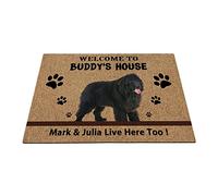 BAGEYOU Custom Newfoundland Dog Welcome Floor Mat Cute Pet Paws Doormat Home Decorations Welcome To Dog's House 27.5"x17.7"