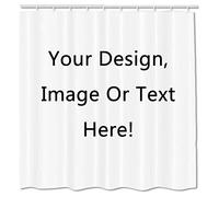 BAGEYOU Custom Shower Curtains with Your Personalized Picture Photo Words Logo Bathroom Curtain Waterproof Mildew Resistant Polyester Fabric, 72 X 72 Inch, with 12 Hooks