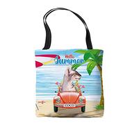 BAGEYOU Custom Sphynx Cat Drive a Car Tote Bag Hello Summer Beach Sea Aesthetic Shoulder Bag for School Work