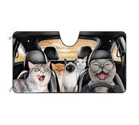 BAGEYOU Dog Car Front Windshield Sunshade British Shorthair Cat Decor Vehicle Sun Shade Visor UV Ray Reflector Sun Protector, Keep Vehicle Cool, 51" x 26.8"