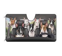 BAGEYOU Dog Car Front Windshield Sunshade Bull Terrier Decor Vehicle Sun Shade Visor UV Ray Reflector Sun Protector, Keep Vehicle Cool, 51" x 26.8"