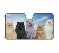 BAGEYOU Dog Car Front Windshield Sunshade Chinchilla Cat and Persian Cat Decor Vehicle Sun Shade Visor UV Ray Reflector Sun Protector, Keep Vehicle Cool, 55" x 30"