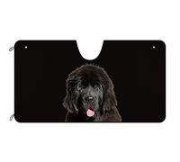 BAGEYOU Dog Car Front Windshield Sunshade Chocolate Newfoundland Black Vehicle Sun Shade Visor UV Ray Reflector Sun Protector, Keep Vehicle Cool, 55" x 30"