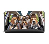 BAGEYOU Dog Car Front Windshield Sunshade Cute Beagle Decor Vehicle Sun Shade Visor UV Ray Reflector Sun Protector, Keep Vehicle Cool, 55" x 30"