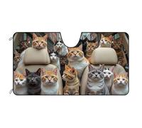 BAGEYOU Dog Car Front Windshield Sunshade Cute Cats Decor Vehicle Sun Shade Visor UV Ray Reflector Sun Protector, Keep Vehicle Cool, 51" x 26.8"
