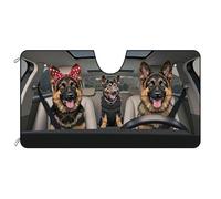 BAGEYOU Dog Car Front Windshield Sunshade Cute German Shepherd Family Decor Vehicle Sun Shade Visor UV Ray Reflector Sun Protector, Keep Vehicle Cool, 51" x 26.8"