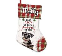 BAGEYOU Miniature Schnauzer Dog Decor Christmas Stocking Dear Santa I've Been a Good Dog This Year Customized Hanging Stockings for Home Party Decor 14.4"