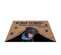 BAGEYOU Personalized Dog's Name Outdoor Doormat with My Love Dog Labrador Welcome Floor Mat Not Need to Knock I Know You're Here 23.6" X 15.7"