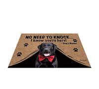 BAGEYOU Personalized Dog's Name Outdoor Doormat with My Love Dog Labrador Welcome Floor Mat Not Need to Knock I Know You're Here 27.5" x 17.7"