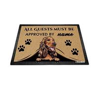 BAGEYOU Personalized Dog's Name Peeking Dog Cocker Spaniel Doormat All Guest Must Be Approved Rugs for Home Decor 27.5 x 17.7 Inch