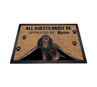 BAGEYOU Personalized Doormat with My Love Dog Cavalier King Charles Welcome Floor Mat All Guests Must be Approved 27.5" x 17.7"