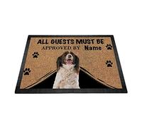 BAGEYOU Personalized Doormat with My Love Dog English Springer Spaniel Welcome Floor Mat All Guests Must be Approved 23.6" X 15.7"