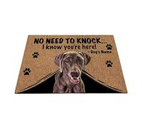 BAGEYOU Personalized Doormat with My Love Dog Weimaraner Dog Welcome Floor Mat Not Need to Knock I Know You're Here 27.5" x 17.7"