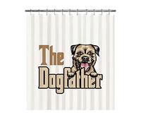 BAGEYOU The Dogfather Shower Curtains Dog Border Terrier Funny Puppy White Shower Curtains Polyester Waterproof Bathroom Curtains Decor 72x72 Inch