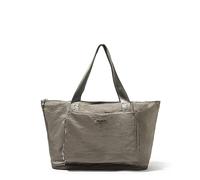 Baggallini Carryall Expandable Lightweight Travel Tote 22" Packable Folding Compact Nylon Washable Weekender w/Luggage Sleeve, Sterling Shimmer, One Size