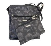 Baggallini Go Bagg with RFID Phone Wristlet, Black/Grey Floral, One Size