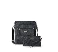 Baggallini Go Bagg with RFID Phone Wristlet, Midnight Blossom, One Size