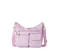 Baggallini Modern Everywhere Bagg - Water-resistant Lightweight Hobo Crossbody Bag for Women - Easy-Access Phone Pocket, Pink Blossom, One Size