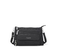 Baggallini Original Everyday 11x7.5 Crossbody Bags Rfid Protected Lightweight Nylon Zippered Travel Purse, Black Cheetah Emboss, One Size