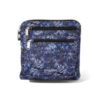 Baggallini Securtex Anti-Theft Crossbody 8.25"x8.25" Travel Purse with RFID, Locking Zippers & Cut-Resistant Strap, Indigo Petal, Small 8.25"w x 8.25"h, Securtex Anti-theft Crossbody 8.25"x8.25