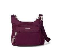 Baggallini Securtex® Anti-Theft Crossover Crossbody Bag for Travel 11”W x 8.5”H, RFID, Built-in Wallet, Locking Zippers, Mulberry, One Size, Baggallini Securtex® Anti-theft Crossover Crossbody Bag for