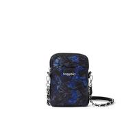 Baggallini Take Two Bryant RFID Protected 5x7.25 Small Phone Wallet Crossbody Bags for Women Lightweight Nylon Travel Purse, Navy Onyx Watercolor Quilt With Chain, One Size