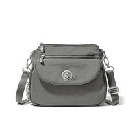 Baggallini Unisex-Adult Calais Crossbody Bags for Women 10x7 Lightweight Water-Resistant Travel Purse, RFID Protection & Interior Organization, Sterling Shimmer, One Size