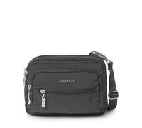 Baggallini unisex adult Triple Zip Bagg Convertible Cross Body Charcoal One Size US