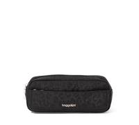 Baggallini Unisex's Long Pocket Cosmetic-Lightweight 7.8”x 3.1”x2.1 Bag-Travel Essentials Makeup Organizer, Black Cheetah Emboss, One Size