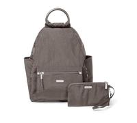 Baggallini Women's All Day Backpack with RFID Phone Wristlet, Sterling Shimmer, One Size