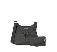 Baggallini Women's Cross Over Crossbody Body Handbag, Charcoal, One Size