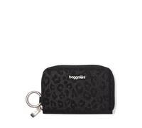 Baggallini Women's Deluxe Case-Lightweight 5.5"x3.3" RFID Protected Wallet Card Holder, Black Cheetah Emboss, One Size
