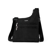 Baggallini Women's Drift Slimg Crossbody Bag 10.6"x13" Lightweight Water-Resistant Travel Handbags RFID Card Slots, Black, One Size