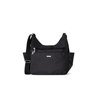 Baggallini Women's Essential Crossbody Built-in RFID Card Holder-Hobo Bag with Luggage Sleeve, Black, One Size