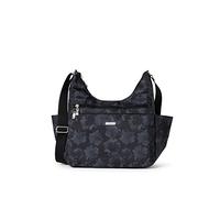 Baggallini Women's Essential Crossbody Built-in RFID Card Holder-Hobo Travel Bag with Luggage Sleeve, Midnight Garden, One Size