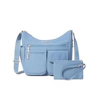 Baggallini Women's Everywhere Bagg Crossbody 11x9 Lightweight Nylon Hobo Water-Resistant Travel Bag W/RFID, Cornflower, One Size