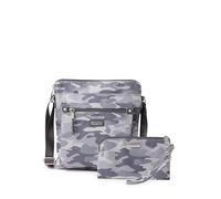 Baggallini Women's Go Bagg with RFID Phone Wristlet, Grey Camo Print, One Size