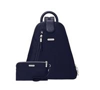 Baggallini Women's Metro Backpack with RFID Wristlet Handbags, Navy, One Size