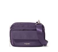 Baggallini Women's Modern Double Zip Crossbody, Deep Grape Twill, One Size
