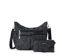 Baggallini Women's Modern Everywhere Crossbody 11x9x4.5 RFID Hobo Bag, Midnight Blossom Print, One Size