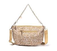 Baggallini Women's Modern Everywhere Half Moon Crossbody Bag, Gold Sequin, One Size