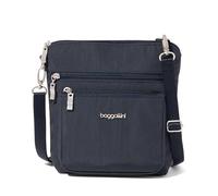 Baggallini Women's Modern Pocket Crossbody Bag, 8.5"x8.5" Handbag Purse with RFID, Lightweight Water-Resistant, French Navy, One Size