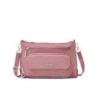 Baggallini Women's Original Everyday 11x 7.5 Crossbody Bags RFID Protected Lightweight Nylon Zippered Travel Purse, Dusty Mauve