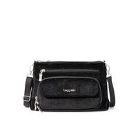 Baggallini Women's Original Everyday 11x 7.5 Crossbody Bags RFID Protected Lightweight Nylon Zippered Travel Purse, Black Velvet, One Size
