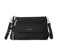 Baggallini Women's Original Everyday 11x 7.5 Crossbody Bags RFID Protected Lightweight Nylon Zippered Travel Purse, Black, One Size