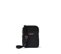 Baggallini Women's Take Two Bryant RFID Protected 5x7.25 Small Phone Wallet Crossbody Bags Lightweight Nylon Travel Purse, Black with Gold Hardware, One Size