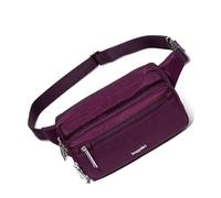 Baggallini Women's Securtex Anti-Theft Belt Bag 8.8"x5.5" Crossbody Fanny Pack RFID Wallet Locking Zipper Travel Purse, Mulberry, One Size